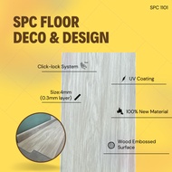 SPC Flooring 4mm with Click Locking *Home Deco DIY* Code 1101/ Wood Embossed Floor/100% New Material Made