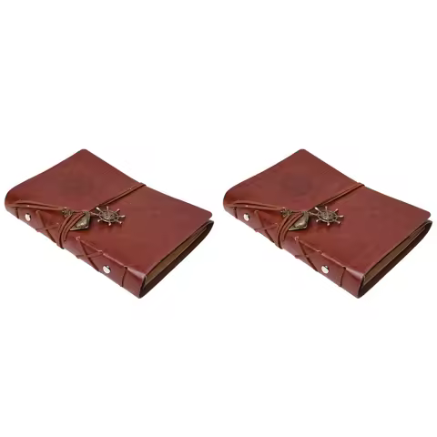 XB-2X Retro Personality Notebooks Journal Notepads Ring Binder Diary Notebook Light Brown S
