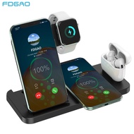 FDGAO 15W Wireless Charger 4 in 1 Fast Charging Dock Station for Apple Watch 8 7 6 SE AirPods Pro iPhone 14 13 12 11 XS XR X 8