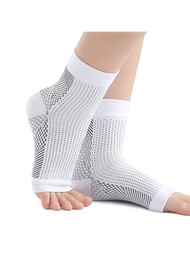 1雙襪子，腳踝支撐襪和肌腱炎壓力襪，用於女士和男性緩解疼痛和足底筋膜炎，用於腳踝腫脹腳踝壓力套