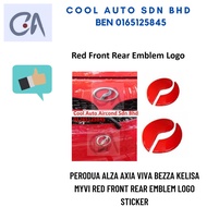 🔥READY STOCK 🔥PERODUA ALZA AXIA VIVA BEZZA KELISA MYVI RED FRONT REAR EMBLEM LOGO STICKER