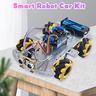 High Quanlity DIY Aluminium Alloy Mecanum Smart Robot Car Starter Kit For Arduino Robot UNO R3 Project Wireless Bluetooth Omni-direction Wheel STEM Robotics Starter Kit