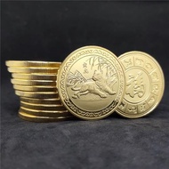 兔年祝福12生肖紀念幣生日禮物幣家居飾品十二生肖金幣福字硬幣