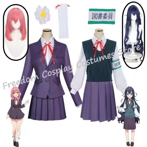Anime 100 Girlfriends Who Really Love You Hanazono Hakari Cosplay Costumes Wig Yoshimoto Shizuka JK 