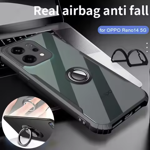 Acrylic Transparent Shockproof Cover For OPPO Reno14 5G Airbags TPU+PC Hybrid Back Case Reno 14 F 14