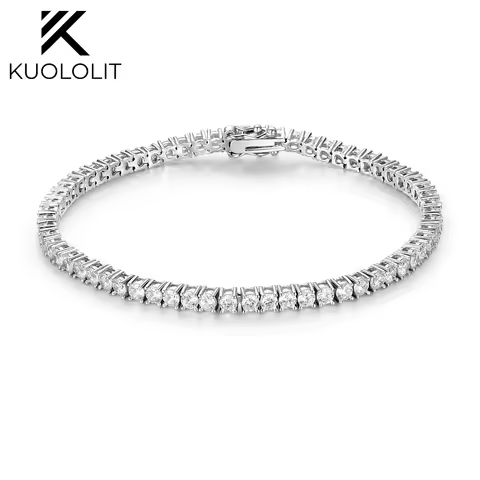 Kuololit Lab Grown Diamonds Bracelets for Women Men 14K 10K 585 Solid Gold Tennis Bracelet Engagemen