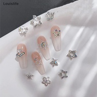 Louislife 5pcs 3D Alloy Nail Ch Decorations Star Accessories Glitter Rhinestone Nail Parts Nail Art 