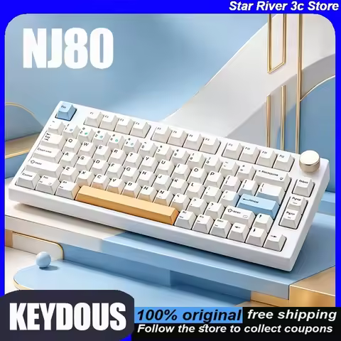 KEYDOUS NJ80 Mechanical Keyboard Tri Mode Bluetooth5.0 2.4G Wireless Hot Swappable 75 Percent Layout