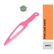 READY STOCK PLASTIC CAKE KNIFE PINK / TRIANGLE PLASTIC KNIFE / CAKE CUTTER / CAKE SLICER / 20PCS / 1