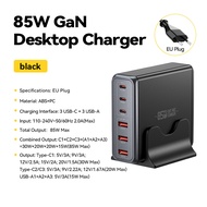 Essager 85W GaN 3A+3C Desktop Chargers PD3.1 QC4.0 USB A Type C Quick Charge Charger PD30W 6-Ports F