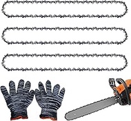 Pack of 3 Saw Chains 3/8 Inch LP 1.1 mm 52TG for 35 cm Sword, Saw Chains, Replacement Chain, Profess