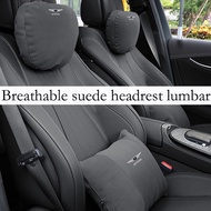 Car adjustable suede seat headrest neck pillow lumbar support protection pad suitable for Genesis G8