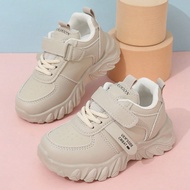 1 đôi giày móc và vòng cổ thấp bằng da PU thông thường dành cho bé gái mới biết đi, thích hợp cho bé