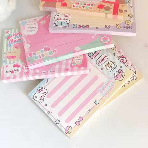 Ins Cute Korean Memo Pad Material Paper Notepad Stationery Supplies Office Accessories for Desk Jour