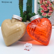 Weijiao 10Pcs 300ml Plastic Heart Shape Bottles For Drinks Storage Containers Drinking Water Bottles Plastic Water Bottle With Lids Caps SG