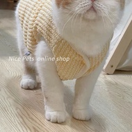 Cute Wool Vest Autumn Winter Style Cat Clothes Muppets Blue Cat Pets Two-legged Cold-Proof Fleece-Pr