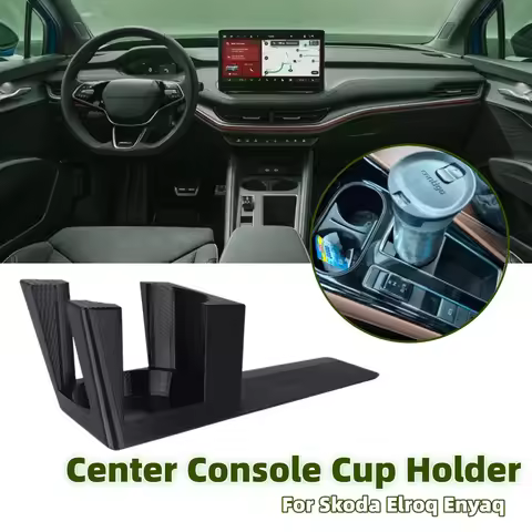 1PCS Car Center Console Cup Holder Coffee Soft Drink Bottle Rack Stowing Tidying For Skoda Elroq Eny