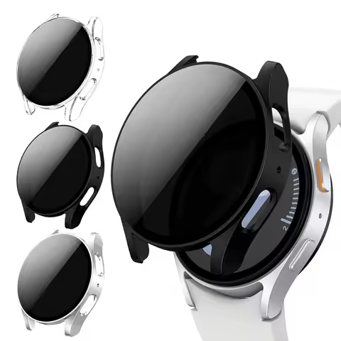 Tempered Glass+Cover for Samsung Galaxy watch 6/7 Case 44mm 40mm PC Anti-Spy Shockproof Overall Prot