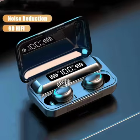New F9 Bluetooth Headphones 9D Stereo High Bass Sport Earphones Handfree Touch Control Tws Wireless 