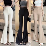 WANYI ⧓ Summer New Style🖤Lace Stitching Flared Pants High Waist Flared Pants Micro-Flared Pants Casu