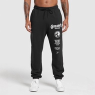 GYMSHARK Men's Sports Pants Jogging Gym Muscle Bodybuilding Casual Pants Cotton Printed Trousers