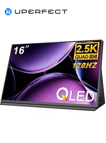 UPERFECT QLED 2.5K Portable Monitor Upgraded 16" 8 Bits Matte IPS HDR Eye Care Screen Gaming Laptop 