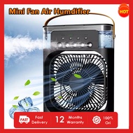 Air Cooler Fan Portable USB Mini Aircond 3In1 Desk Fan with 7 LED Desk Cooling Fan Humidifier Purifier Mist