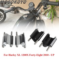 Aluminum  2" Rise 1" Bar Handlebar Riser Heighten Block Extension Kit For Harley Sportster XL1200 XL