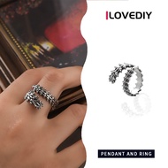 [ILOVEDIY] European and American Retro Geometric Punk Style Centipede Open Adjustable Ring