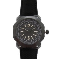 近全新寶格麗 Octo Roma 世界時腕錶 OC41SWT 不鏽鋼黑色橡膠錶帶自動上鍊腕錶，錶盤編號 0427