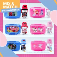 Angel Baby Kids Hello Kitty Elsa Spiderman Lunch Box Water Bottle 350ML Set