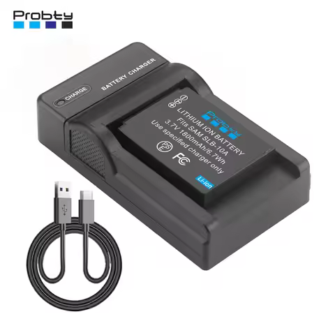 Probty 1800mAh SLB-10A SLB 10A Battery+LED Charger for Samsung P800 P1000 PL50 PL51 PL55 SL420 SL502