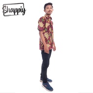 🔥Kemeja Batik Maroon  Lelaki Macho🔥 Lengan Pendek Short Sleeve Shirt Murah
