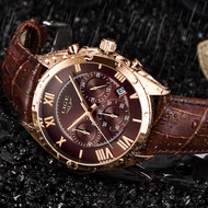 LIGE Watch For Men Top Brand Luxury Waterproof 24 Hour Date Quartz Clock Brown Leather Sports WristWatch Relogio Masculino
