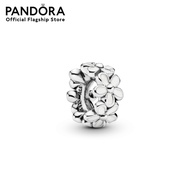 Pandora Daisy silver spacer with white enamel เครื่องประดับ ชาร์ม ชาร์มสีเงิน ชาร์มเงิน ชาร์มสร้อยข้