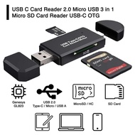 USB C Card Reader 2.0 Micro USB 3 in 1 Micro SD Card Reader USB-C OTG G1014