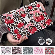 Leopard & Bows Print Case for 2025 Macbook Pro M5 A3434 Air M4 A3240 A3241 Air M2 M3 A2681 A3113 Air