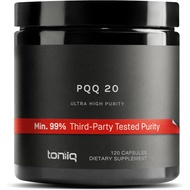 Toniiq PQQ 20mg Supplement - Ultra High Purity, 99%+, 120 Vegetarian Capsules