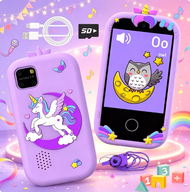 Kids Cell Phone, Interactive Learning Simulation Accessory, Sturdy Touchscreen Play Gadget for Young