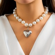 Exaggerated Heart Pendant & Faux necklace