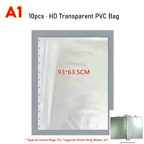 Large File A1 Poster Binder Sleeves HD Transparent Sleeves A1 Paper Organizer Clear File Bag Art Dra