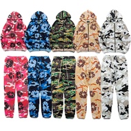 Dark Icon Camouflage Denim Tears Cardigan Hoodie and Pants Men