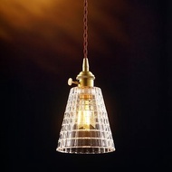 【塵年舊飾】懷舊銅製玻璃吊燈PL-1735附LED 6W燈泡