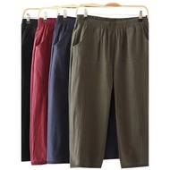 Pure Cotton Thin Style Large Size Harem Pants 7-point Pants Women Pants Fat mm100kg Pants Women Summ