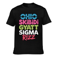 Fashion Printed Ohio Skibidi Gyatt Sigma Rizz Funny Rizzler Toilet Meme Casual Mens Tee
