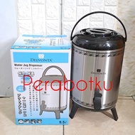 Delvonta Water Jug 9.5 Liter Stainless Steel Cold and Hot Water Dispenser/ Stainless Steel Water Tan