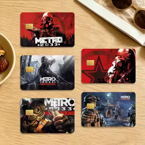 Game M-Metro 2033 Waterproof Anti-Scratch Card Skin Stickers 4Pcs Stylish Decor Covers for Credit & 
