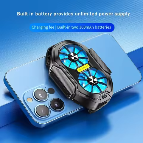 2025 New FS01 Dual - Fan Mobile Phone Cooler, Cools Down In 10 Seconds + Wireless Battery Life, Reli