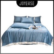 Premium Tencel 100% Ice Silk Hypersoft Bedsheet 5in1 Comforter Set King/Queen Cooling Satin Bedsheet