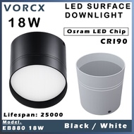 EB-880 18W LED Surface Downlight (Osram Chip) Black / White IP20